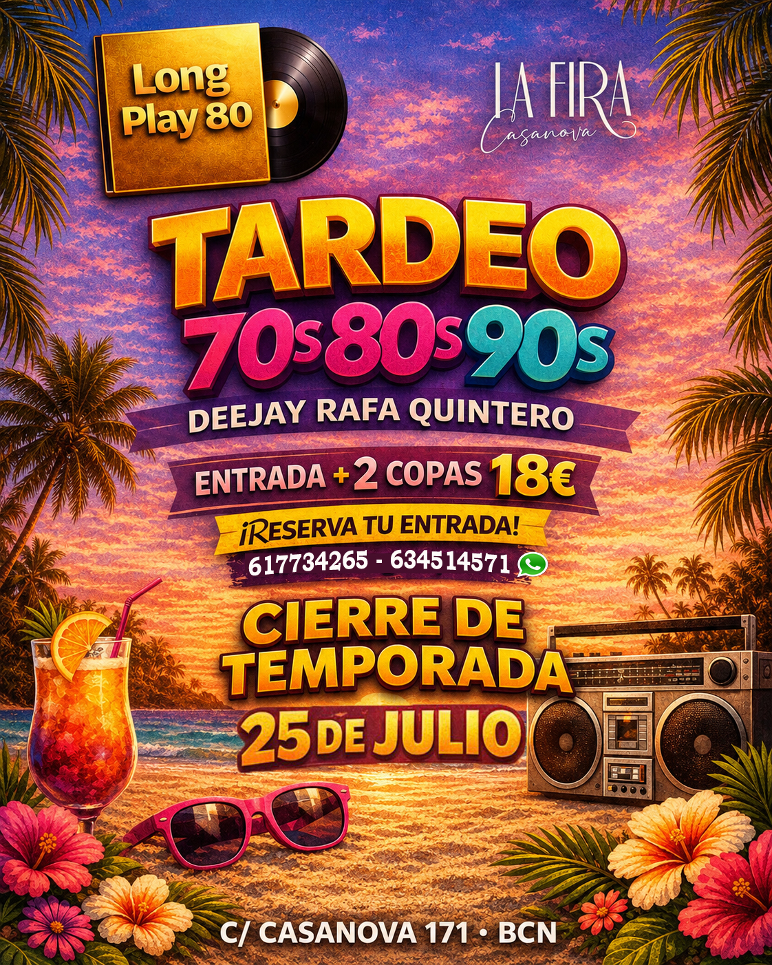 Tardeo 70s 80s 90s Fin de Temporada 🥳