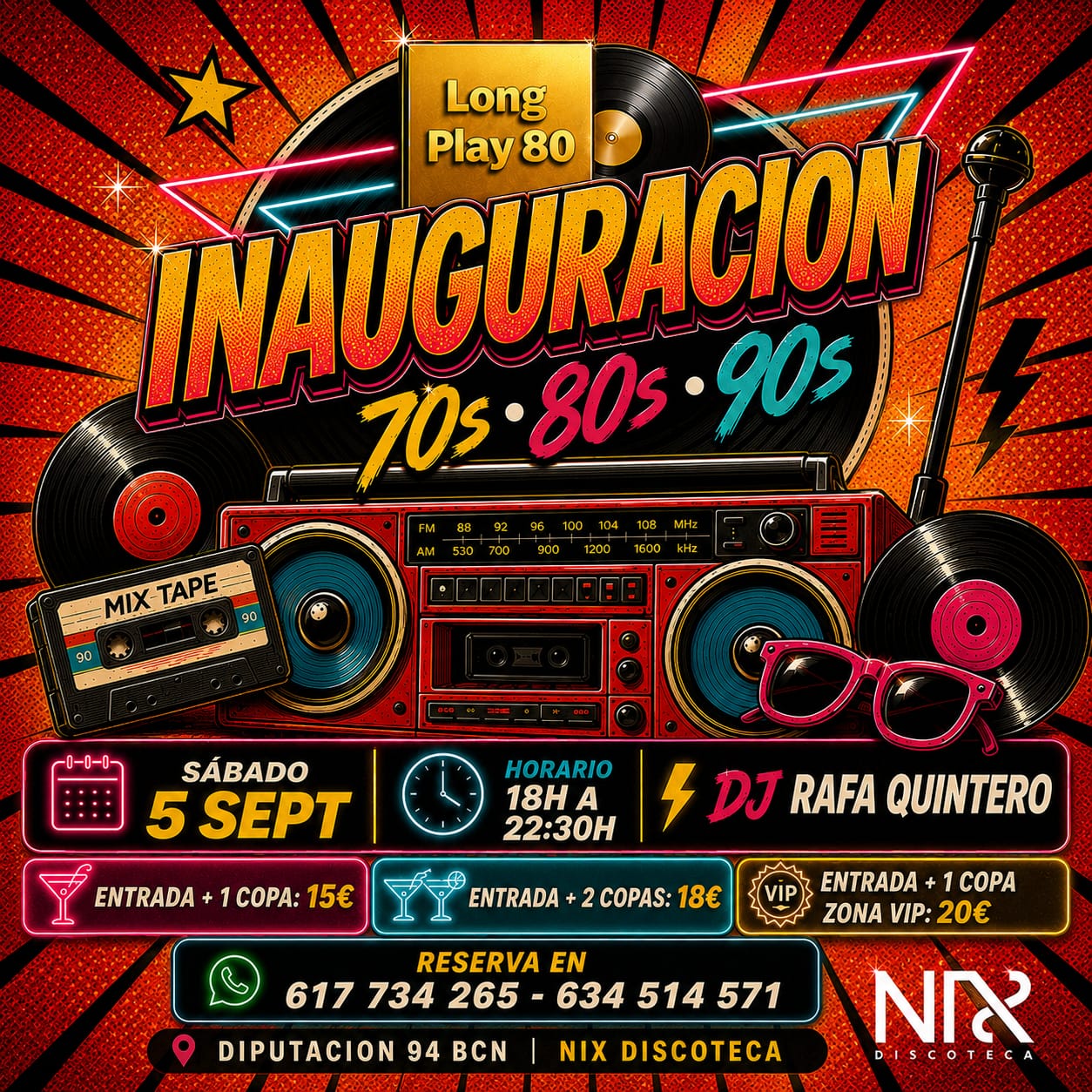 Nueva temporada Tardeos Long Play 80 NIX Barcelona 🎉