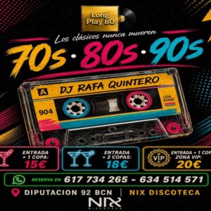 Tardeo Long Play 80 en NIX Barcelona 🎉