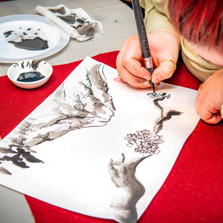Clase de pintura con tinta japonesa - Imagen 7
